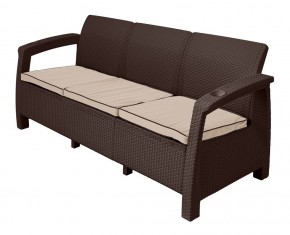 Диван Yalta Premium Sofa 3 Set (Ялта) шоколадный (+подушки под спину) в Еманжелинске - emanzhelinsk.mebel-74.com | фото