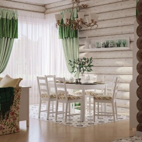 Комлект Вествик обеденный стол и четыре стула, массив сосны, цвет белый в Еманжелинске - emanzhelinsk.mebel-74.com | фото