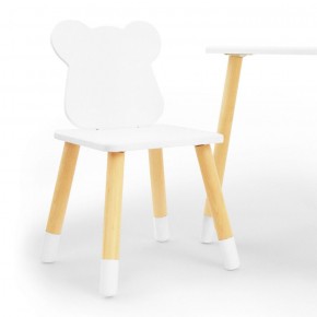 Комплект детской мебели стол и два стула Мишутка (Белый/Белый/Береза) в Еманжелинске - emanzhelinsk.mebel-74.com | фото