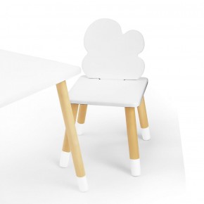 Комплект детской мебели стол и два стула Облачко (Белый/Белый/Береза) в Еманжелинске - emanzhelinsk.mebel-74.com | фото