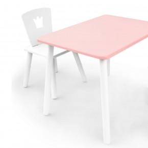 Комплект детской мебели стол и стул Корона (Розовый/Белый/Белый) в Еманжелинске - emanzhelinsk.mebel-74.com | фото