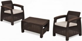 Комплект мебели Корфу Уикенд (Corfu Weekend) коричневый - серо-бежевый * в Еманжелинске - emanzhelinsk.mebel-74.com | фото