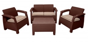 Комплект уличной мебели Yalta Premium Terrace Set (Ялта) шоколадый (+подушки под спину) в Еманжелинске - emanzhelinsk.mebel-74.com | фото