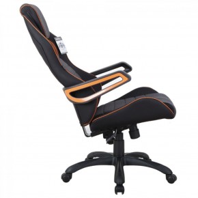 Кресло компьютерное BRABIX Techno Pro GM-003 (ткань черное/серое, вставки оранжевые) 531813 в Еманжелинске - emanzhelinsk.mebel-74.com | фото