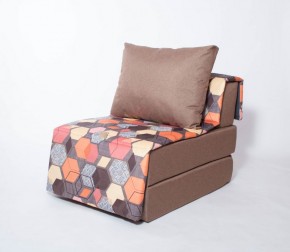 Кресло-кровать бескаркасное Харви (коричневый-геометрия браун) в Еманжелинске - emanzhelinsk.mebel-74.com | фото