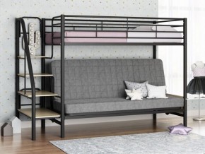 Кровать двухъярусная с диваном "Мадлен-3" (Черный/Серый) в Еманжелинске - emanzhelinsk.mebel-74.com | фото