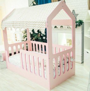 Кровать-домик без ящика 800*1600 (Розовый) в Еманжелинске - emanzhelinsk.mebel-74.com | фото